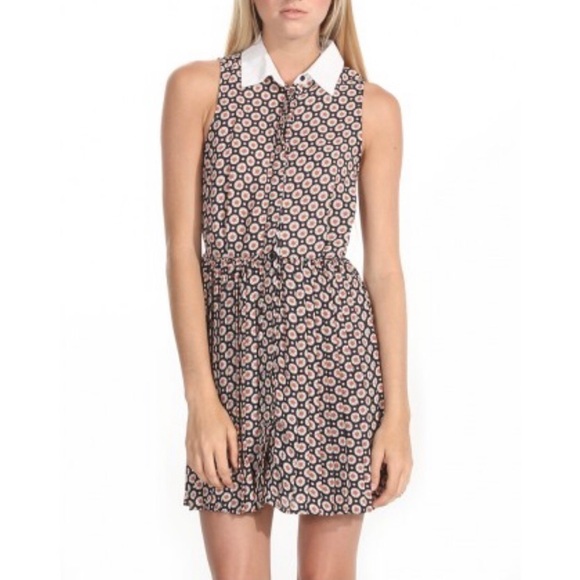 Maison Jules Printed Pleaded Buttons Down Dress S - Picture 3 of 16